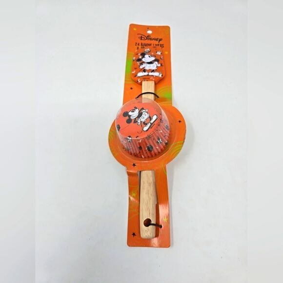 New! Disney Mickey Mouse Halloween 2 Pc Spatula & Baking Liners Set - Picture 1 of 3